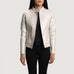 Ice Maiden Silver Quilted Leather Biker Jacket SH596