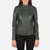 Kelsee Green Leather Biker Jacket SH592