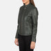 Kelsee Green Leather Biker Jacket SH592