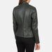 Kelsee Green Leather Biker Jacket SH592
