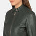 Kelsee Green Leather Biker Jacket SH592