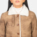 Alina Shearling Brown Leather Coat SH643