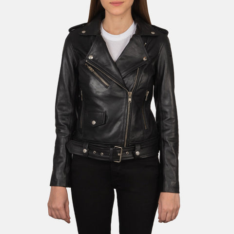Alison Black Leather Biker Jacket SH642