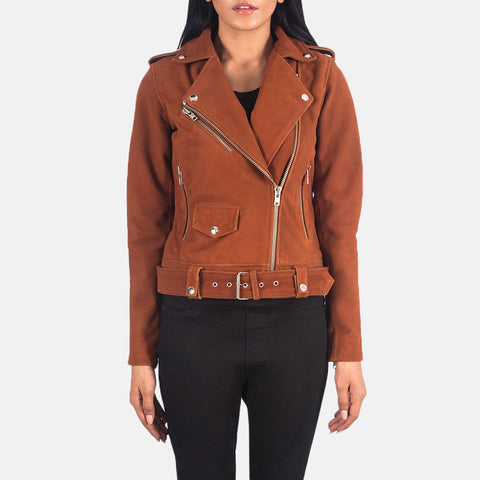 Alison Brown Suede Biker Jacket SH640