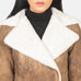 Amie Distressed Brown Double Breasted Shearling Coat SH636