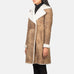 Amie Distressed Brown Double Breasted Shearling Coat SH636