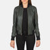 Ava Ma-1 Green Leather Bomber Jacket SH633