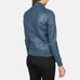 Bliss Blue Leather Bomber Jacket SH631
