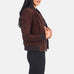 Bliss Brown Suede Bomber Jacket SH630