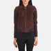 Bliss Brown Suede Bomber Jacket SH630