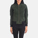 Bliss Green Suede Bomber Jacket SH629