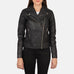 Carolyn Quilted Black Biker Jacket SH627