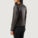 Elixir Brown Collarless Leather Jacket SH612