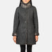 Erica Shearling Black Leather Coat SH608