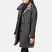 Erica Shearling Black Leather Coat SH608