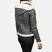 Fiona Green Hooded Shearling Leather Jacket SH605