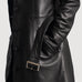 Moonlight Black Leather Trench Coat SH579