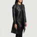 Moonlight Black Leather Trench Coat SH579