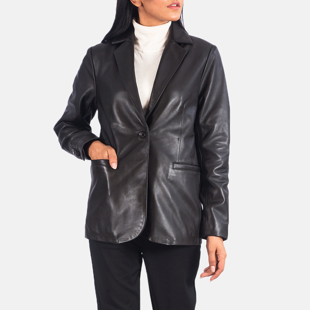 Norma Brown Leather Blazer SH575