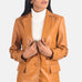 Marilyn Tan Brown Leather Blazer SH581