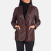 Norma Maroon Leather Blazer SH573