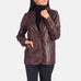 Norma Maroon Leather Blazer SH573