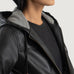 Rebella Black Hooded Leather Bomber Jacket SH568
