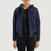 Rebella Blue Hooded Suede Bomber Jacket SH566