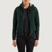 Rebella Green Hooded Suede Bomber Jacket SH564