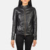 Rumella Black Leather Biker Jacket SH558
