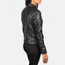 Rumella Black Leather Biker Jacket SH558