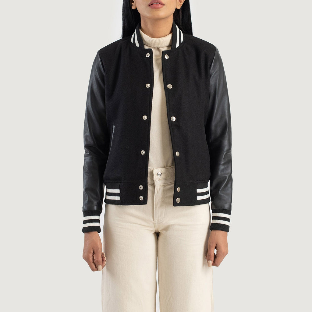 Savant Black Hybrid Varsity Jacket SH542