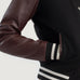 Savant Maroon & Black Hybrid Varsity Jacket SH540