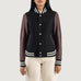 Savant Maroon & Black Hybrid Varsity Jacket SH540