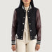 Savant Maroon & Black Hybrid Varsity Jacket SH540