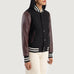 Savant Maroon & Black Hybrid Varsity Jacket SH540