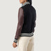Savant Maroon & Black Hybrid Varsity Jacket SH540