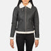 Sherilyn B-3 Black & White Leather Bomber Jacket SH537