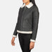 Sherilyn B-3 Black & White Leather Bomber Jacket SH537
