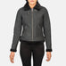 Sherilyn B-3 Distressed Black Leather Bomber Jacket SH535