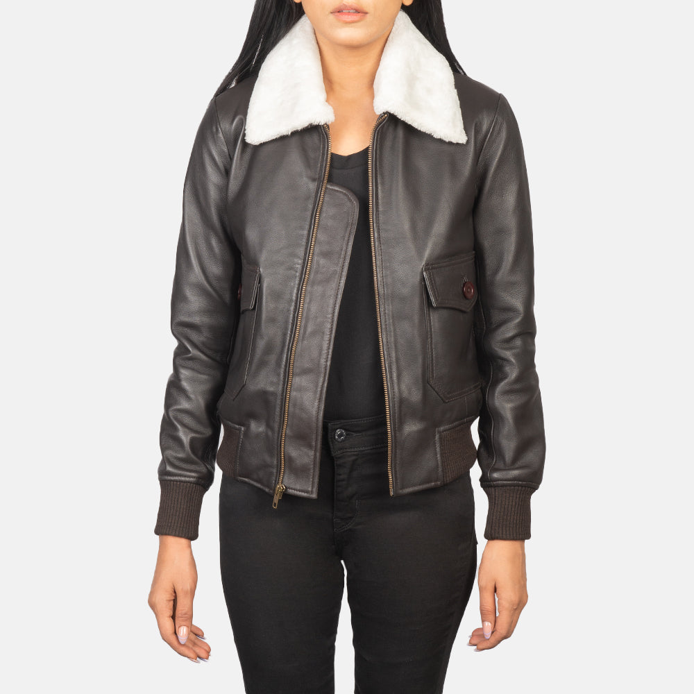 Stella G-1 Brown Leather Bomber Jacket SH530