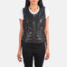 Vanda Black Leather Biker Vest SH521