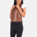Vanda Brown Leather Biker Vest SH520