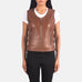 Vanda Brown Leather Biker Vest SH520