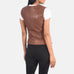 Vanda Brown Leather Biker Vest SH520