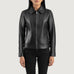 Vixen Black Classic Collar Leather Jacket SH518