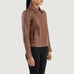 Vixen Brown Classic Collar Leather Jacket SH517