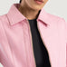 Vixen Pink Classic Collar Leather Jacket SH515