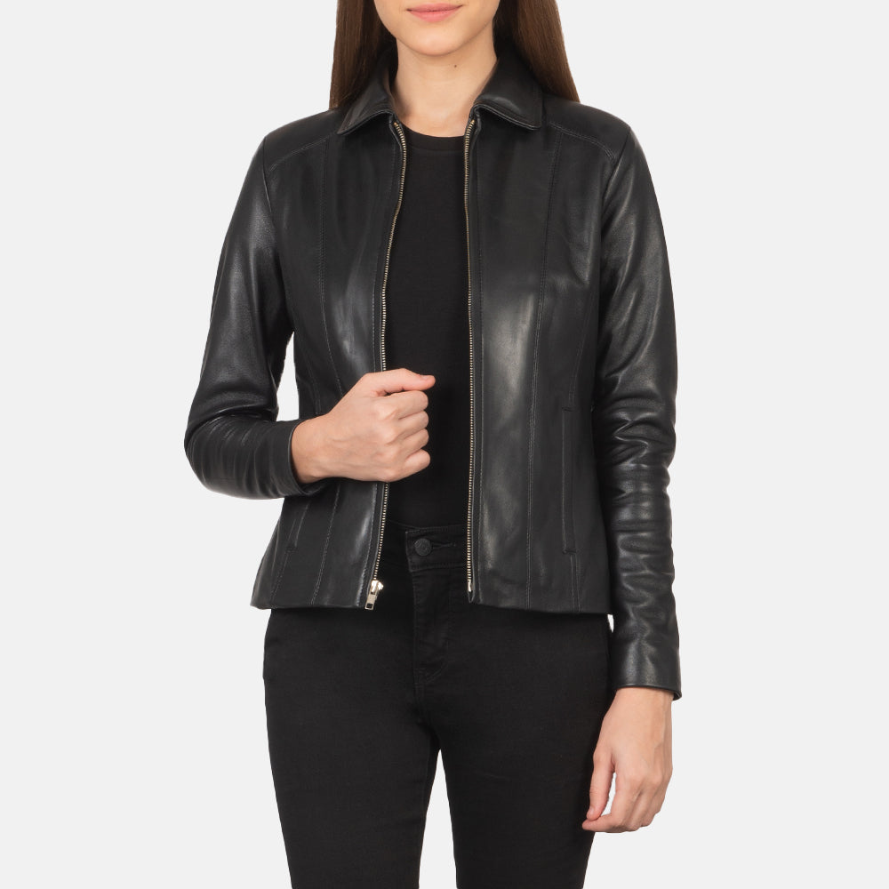 Colette Black Leather Jacket SH621